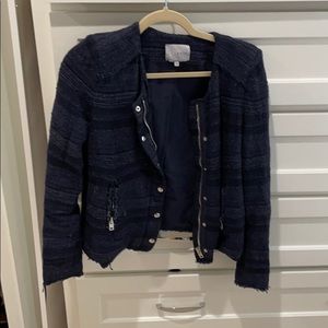 IRO Lizzie Tweed Blazer Navy